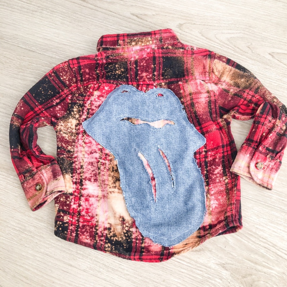 Rolling Stones bleached kids flannel